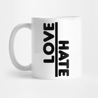 Love/Hate Word Art Minimalist Design Mug